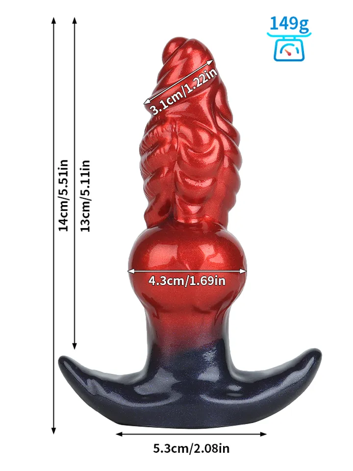 Fantasty Beast Inflatable Butt Plug Red - Piepūšams anālais spraudnis 3 [full]
