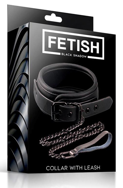 Fetish Black Shadow Collar With Leash - Verdzības apkakle & amp; Pāris 2