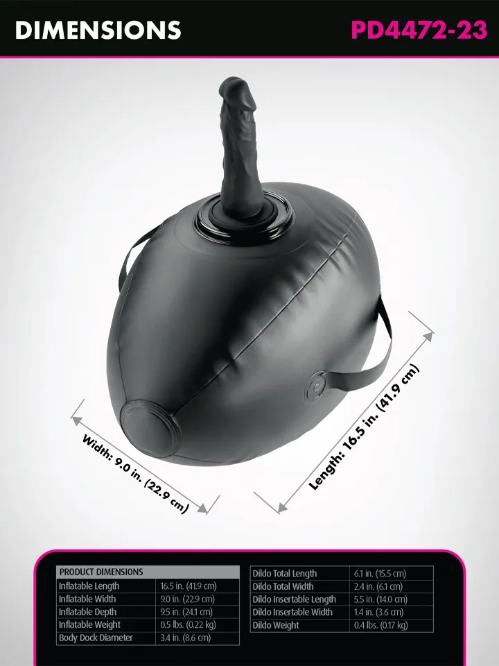 Fetish Fantasy Body Dock Inflatable Love Ball - Piepūšamais sēdeklis ar dildo 4 [full]