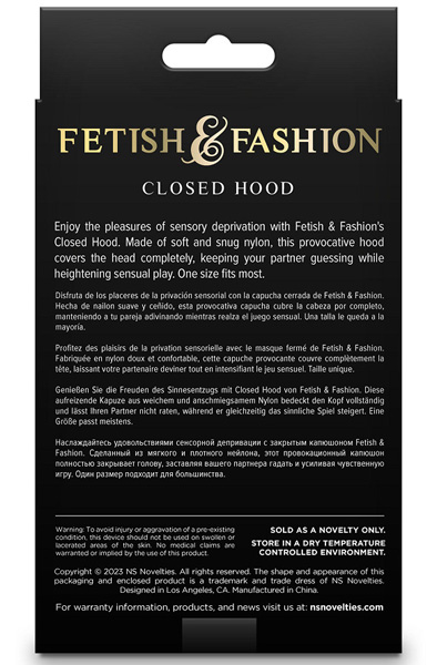 Fetish & Fashion Closed Hood Black - BDSM maska 3