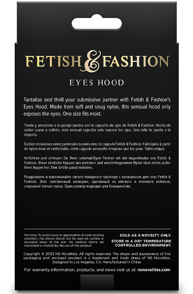 Fetish & Fashion Eyes Hood Black - BDSM maska 3