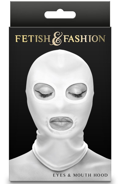 Fetish & Fashion Eyes & Mouth Hood White - BDSM maska 2