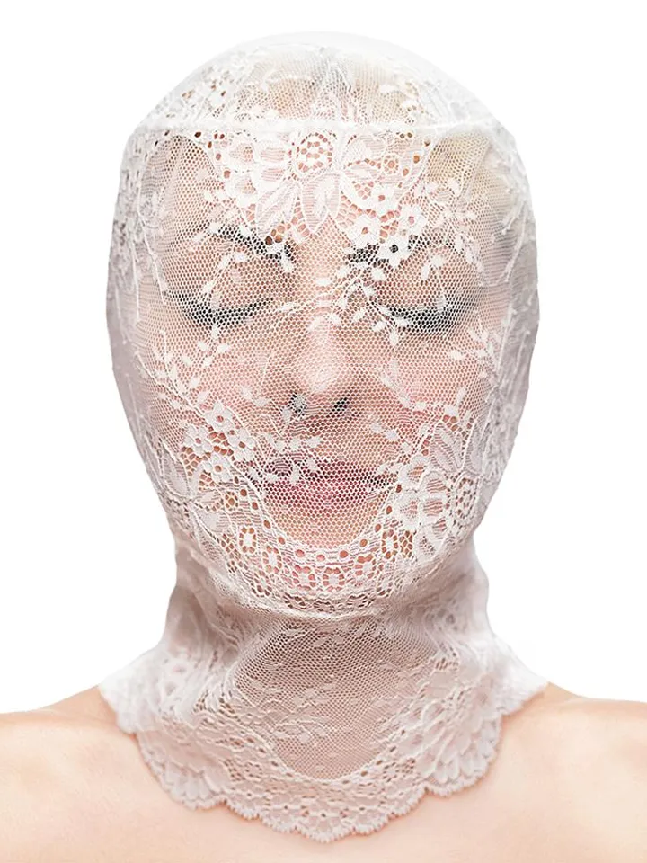 Fetish & Fashion Lace Hood White - BDSM maska 1 [full]