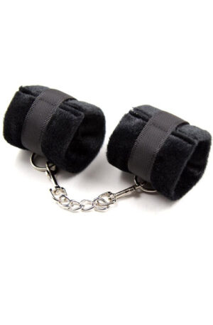 Fetish Fur Hand Cuffs Black - Rokudzelži 1