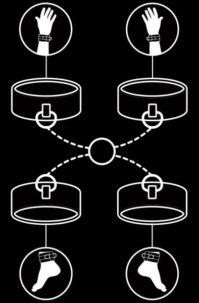 Fetish Submisive Hogtie & Cuff Set - Plaukstas un potītes aproces 2