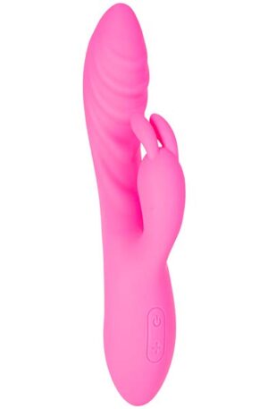 Flexible Ribbed Rabbit Vibrator Pink - Trušu vibrators 1