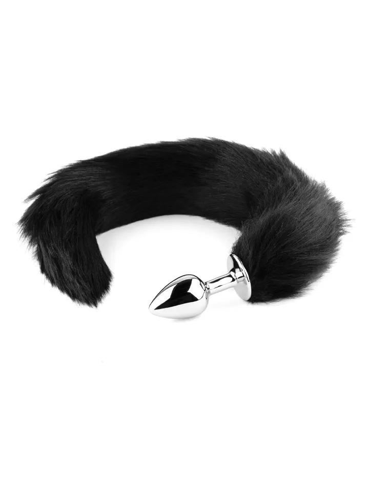 Fluffy Black Fox Tail Plug - Dzīvnieka astes anālais spraudnis 1 [full]