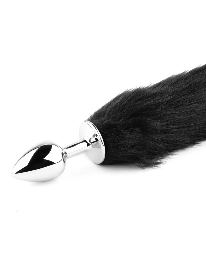 Fluffy Black Fox Tail Plug - Dzīvnieka astes anālais spraudnis 2 [full]