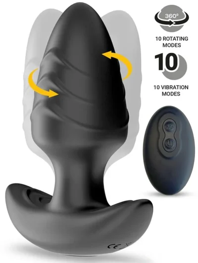 Frank Rotating & Vibrating Anal Plug With Remote - Vibrējošs anālais spraudnis 1