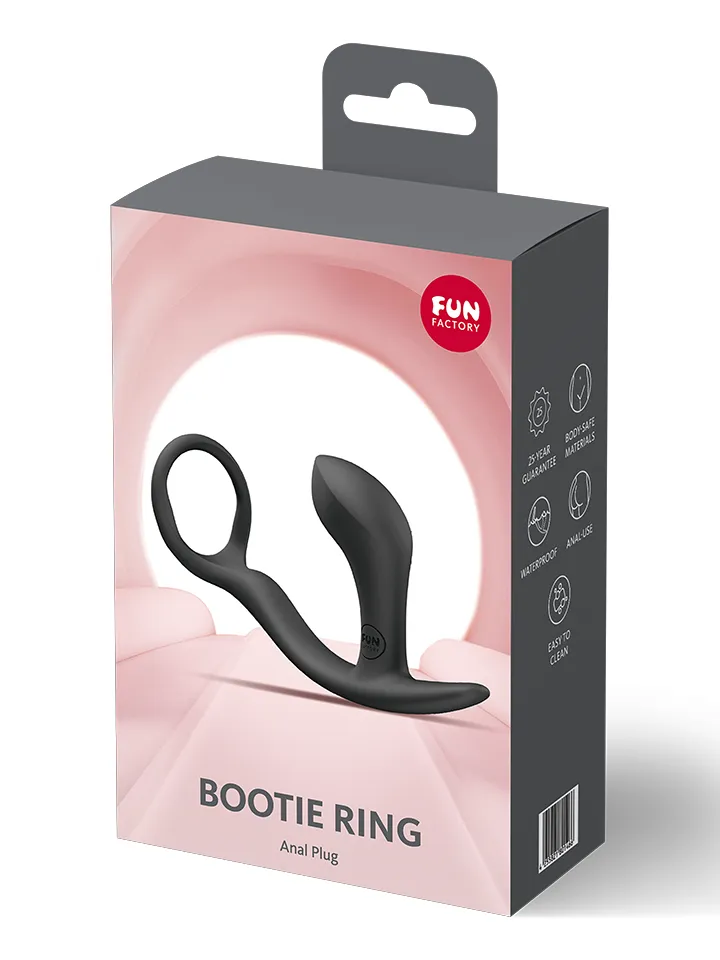 Fun Factory Bootie Ring Anal Plug Black - Anālais spraudnis ar dzimumlocekļa gredzenu 5 [full]