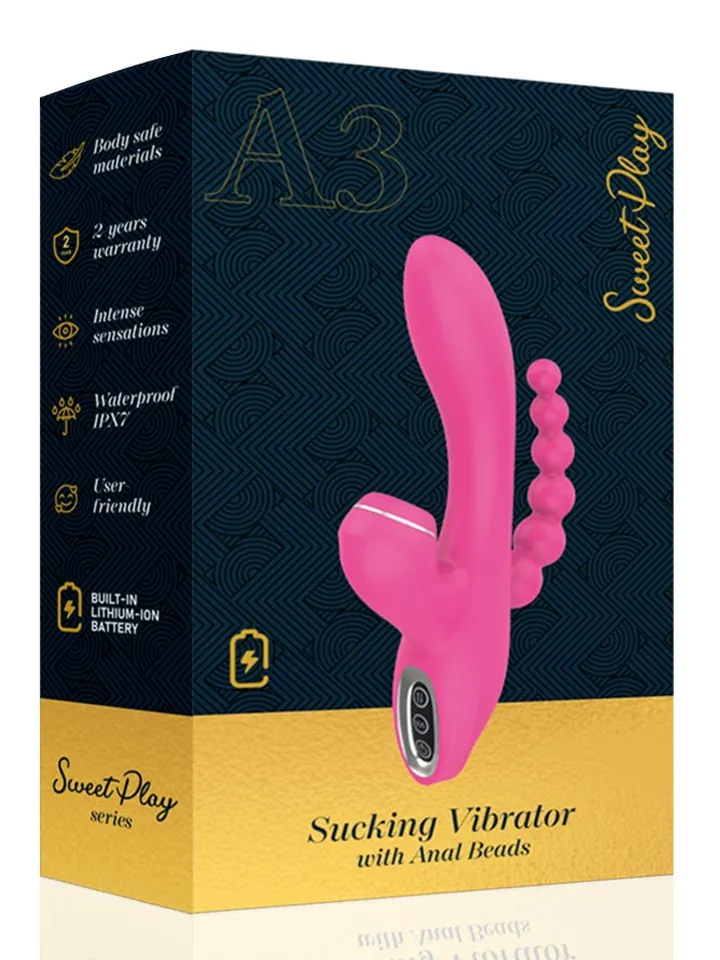 G-spot Vibrator With Sucking & Anal Beads - Trušu vibrators 7