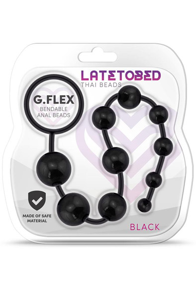 G.Flex Bendable Anal Beads Black - Anālās krelles 2