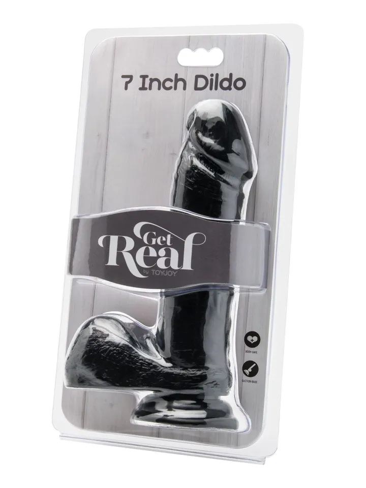 Get Real Dildo With Balls Black 18 cm - Dzīvīgs dildo 2 [full]