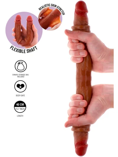 Get Real Silicone Foreskin Double Dong 40 cm - Dubultā dildo 2