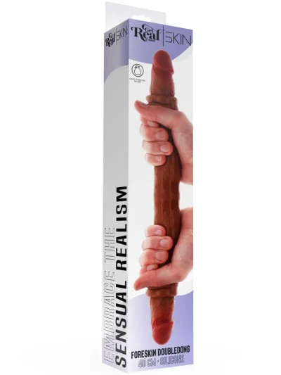 Get Real Silicone Foreskin Double Dong 40 cm - Dubultā dildo 4