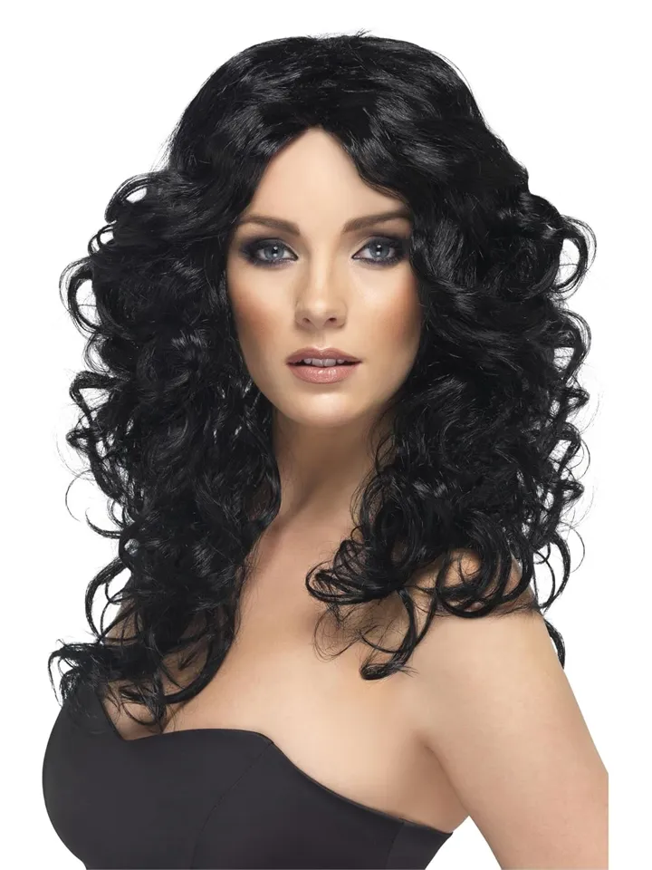 Glamour Curly Wig Black - Parūka 1 [full]