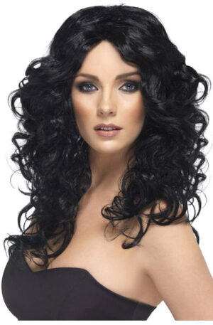 Glamour Curly Wig Black - Parūka 1