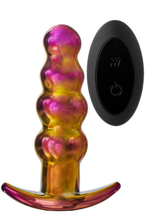 Glamour Glass Remote Vibe Beaded Plug - Stikla anālais spraudnis 1