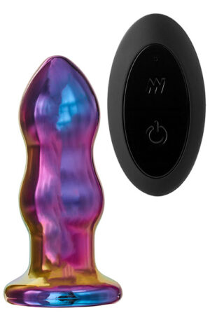 Glamour Glass Remote Vibe Curved Plug - Stikla anālais spraudnis 1