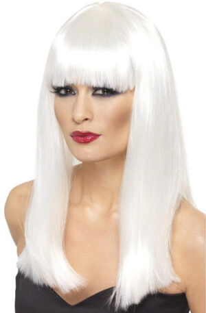 Glamourama Long Straight Wig White - Parūka 1