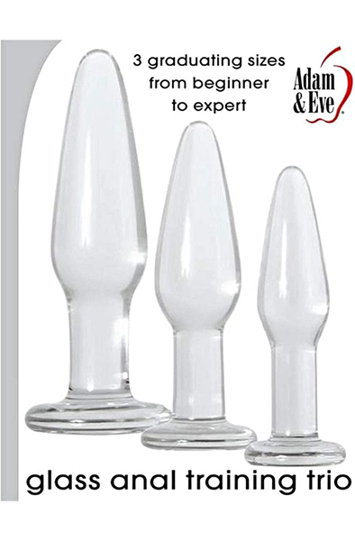 Glass Anal Training Trio 3 Clear Butt Plugs - Anālā spraudņa komplekts 2