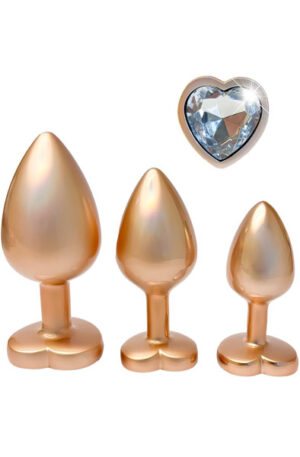 Gleaming Love Pearl Plug Set Gold - Anālā spraudņa komplekts 1