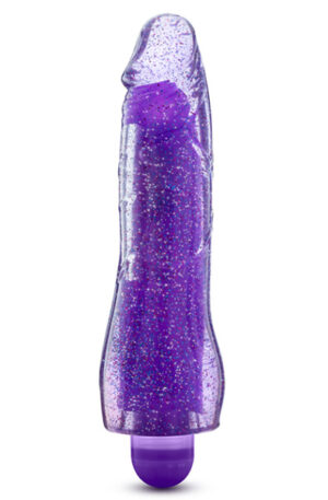 Glow Dicks Molly Glitter Vibrator Purple 20cm - Vibrējošs dildo 1