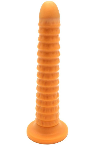 Gold Play Ribbed Large 35cm Ø6,5cm - Anālais dildo 1