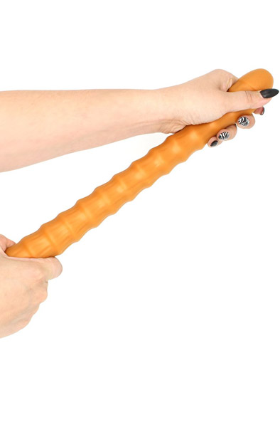 Gold Play Ribbed Large 35cm Ø6,5cm - Anālais dildo 3