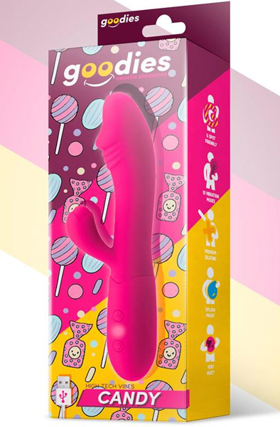 Goodies Candy G-spot Rabbit Vibe USB Silicone - Trušu vibrators 2