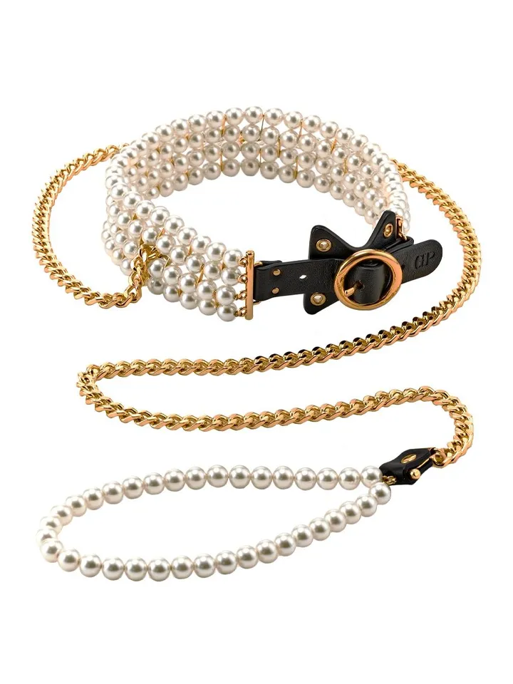 Guilty Pleasure Luminious Pearl Leash & Collar - Kaklasiksna un pavadas 1 [full]