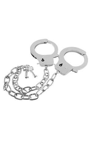 Guilty Pleasure Metal Handcuffs Long Chain - Metāla rokudzelži 1