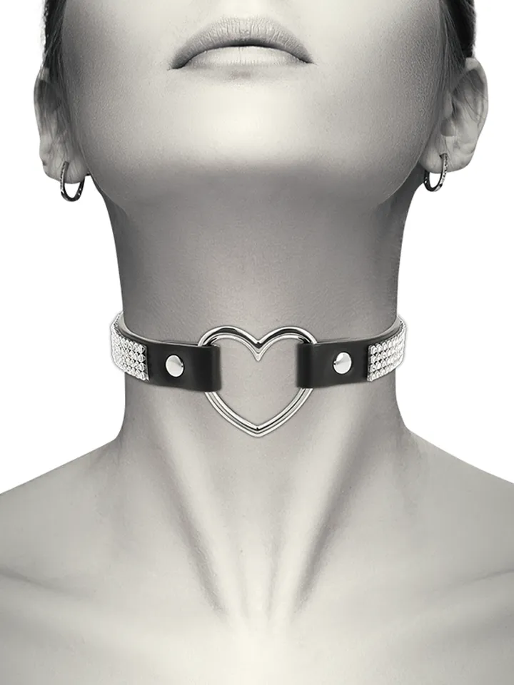 Hand Crafted Choker Vegan Leather Heart - BDSM Choker 1 [full]