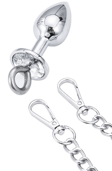 Hand Cuffs With Chain & Anal Plug - Metāla rokudzelži 3