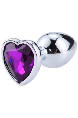 Heart Shaped Butt Plug Purple Small - Anālais spraudnis metāla 1