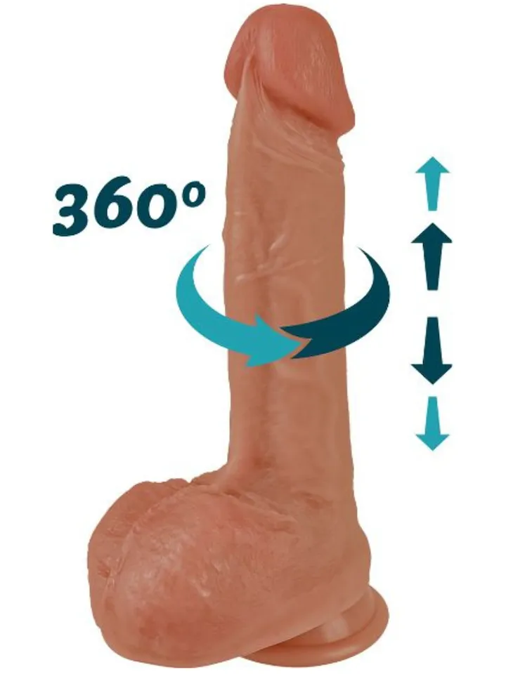 Heating, Thrusting & Rotating Silicone Dildo 22 cm - Vibrējošs dildo 3