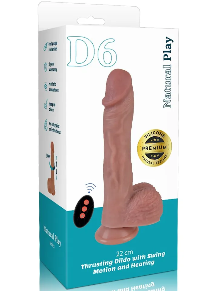Heating, Thrusting & Rotating Silicone Dildo 22 cm - Vibrējošs dildo 5