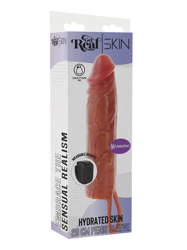 Hydrated Skin Penis Sleeve Vibrating 20 cm - Vibrējošs penisa pagarinātājs 5 [full]