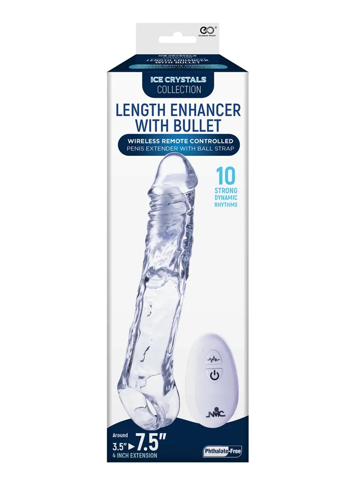 Ice Crystals Length Enhancer With Bullet - Vibrējošs penisa pagarinātājs 3 [full]