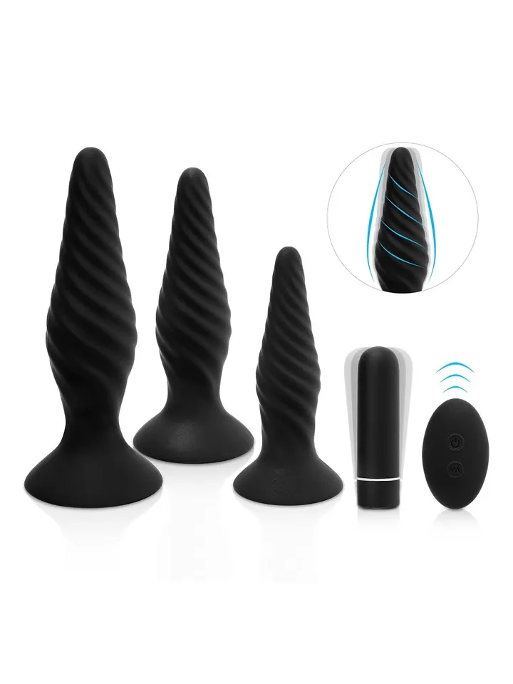 Idris Vibrating Anal Plug Set - Anālās rotaļlietas komplektā 1 [full]