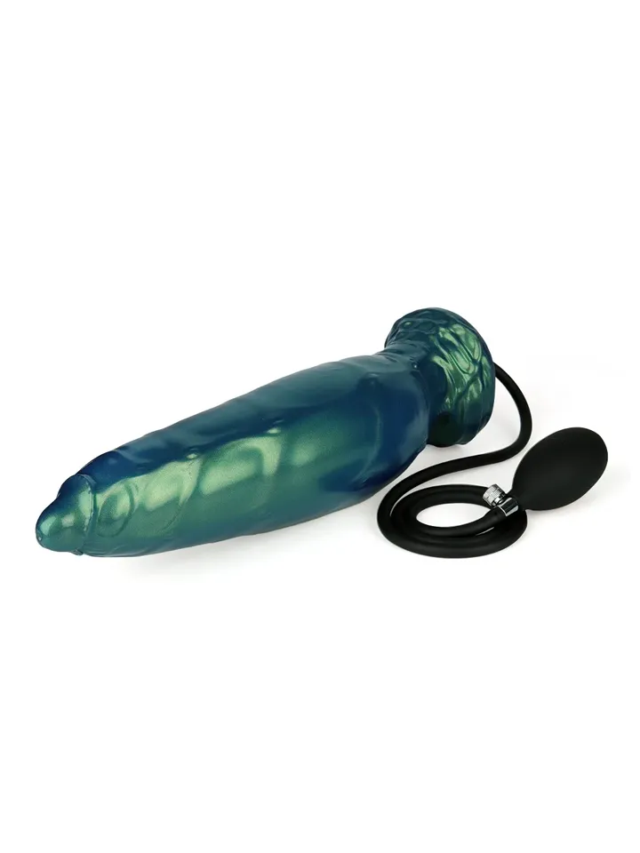 Inflatable Monster Dildo Green 24 cm - Piepūšamais dildo 3 [full]