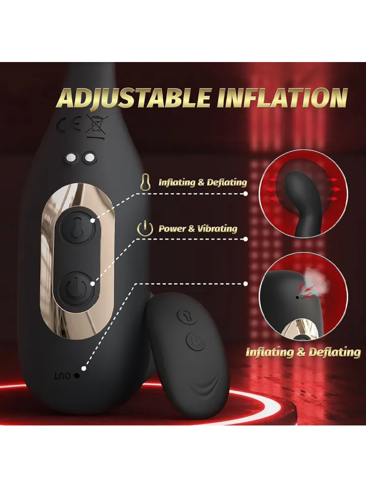 Inflatable Vibrating Prostate Massager - Prostatas vibrators ar dzimumlocekļa gredzenu 3 [full]