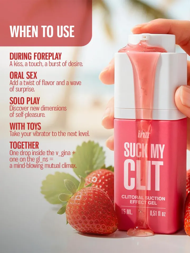 Intt Suck My Clit Gel Wild Strawberry 15ml - Stimulējošs gēls 3 [full]