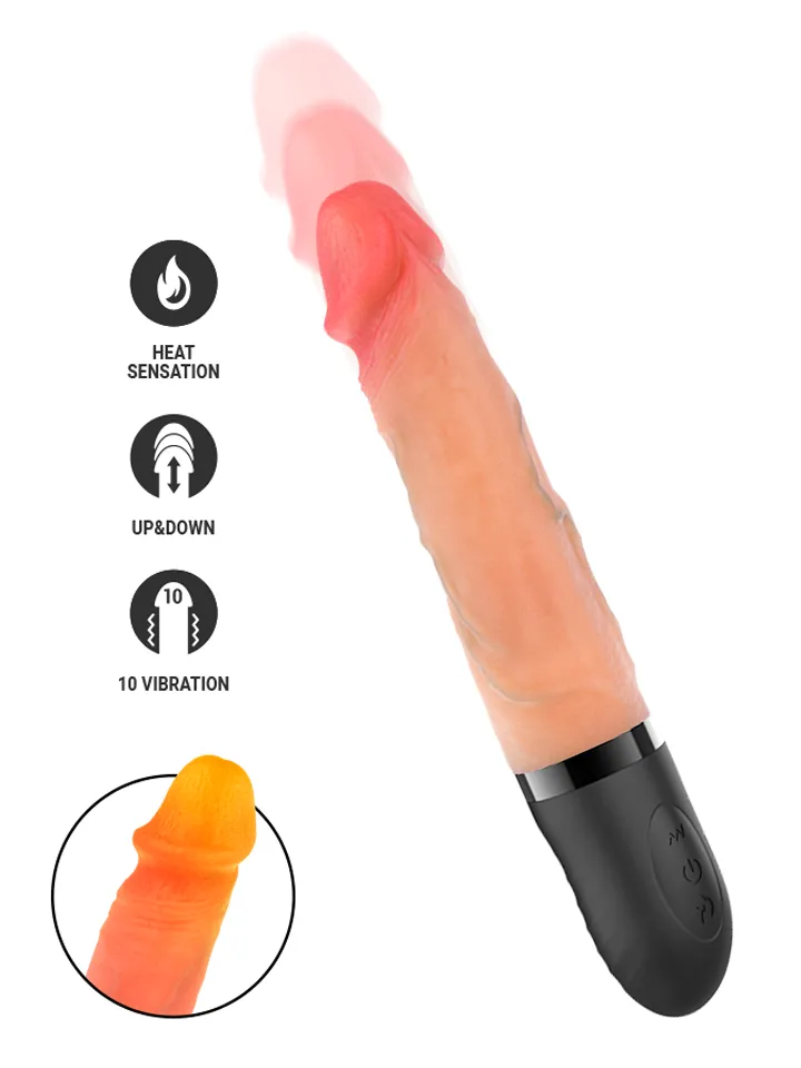 Jean Up & Down Vibrator With Heat Effect 24 cm - Vibrējošs dildo 1 [full]