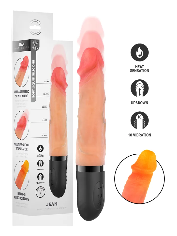 Jean Up & Down Vibrator With Heat Effect 24 cm - Vibrējošs dildo 6 [full]