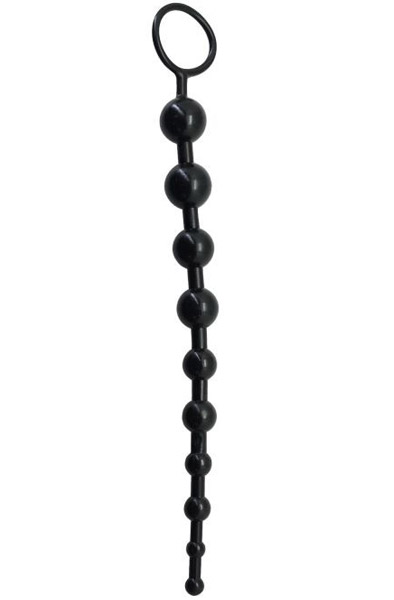 Jelly Long Anal Beads Black 31 cm - Anālās krelles 2