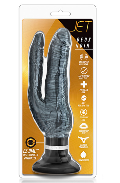 Jet Deux Noir Carbon Metallic Black 25 cm - Vibrējošs dualdildo 2