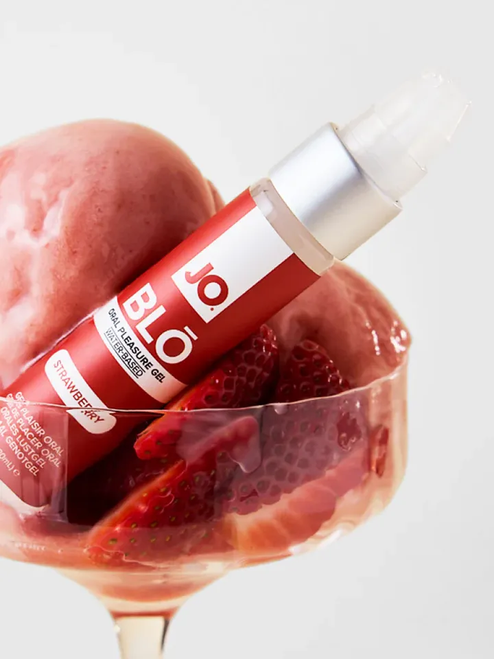 JO BLO Oral Pleasure Gel Strawberry 30ml - Labāks orālais sekss 1 [full]