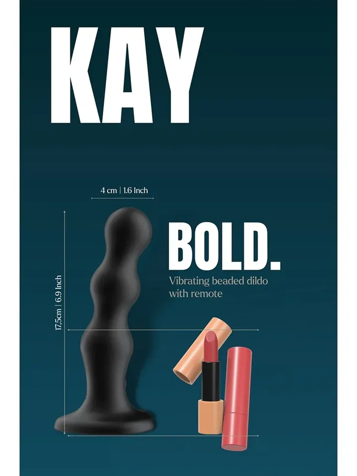 Kay Vibrator With Suction Cup 17,5 cm - Vibrējošs dildo 3 [full]