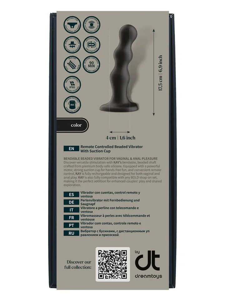 Kay Vibrator With Suction Cup 17,5 cm - Vibrējošs dildo 6 [full]
